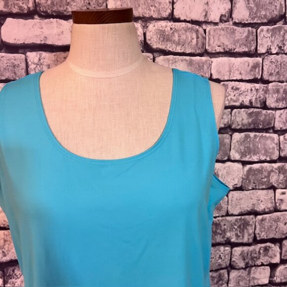 Chico's Aqua Sleeveless Tank Size XL - Picture 2 of 7